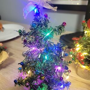 Festive Miniature Christmas Tree with Multicolor Lights